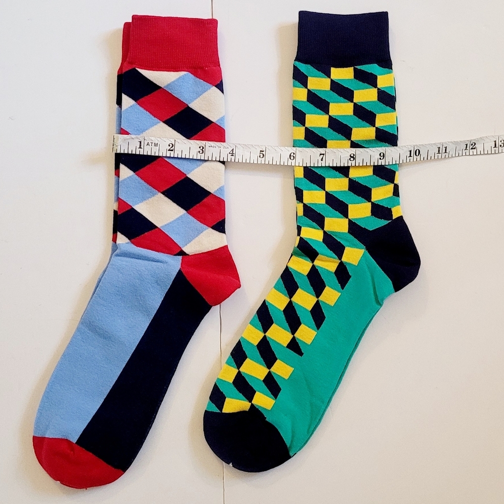 NEW Colorful Geometric Pattern Socks - Picture 2 of 6